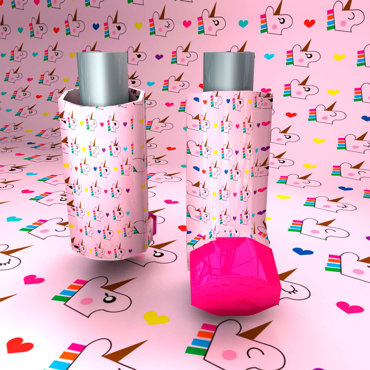 Diseño de inhalador rosa